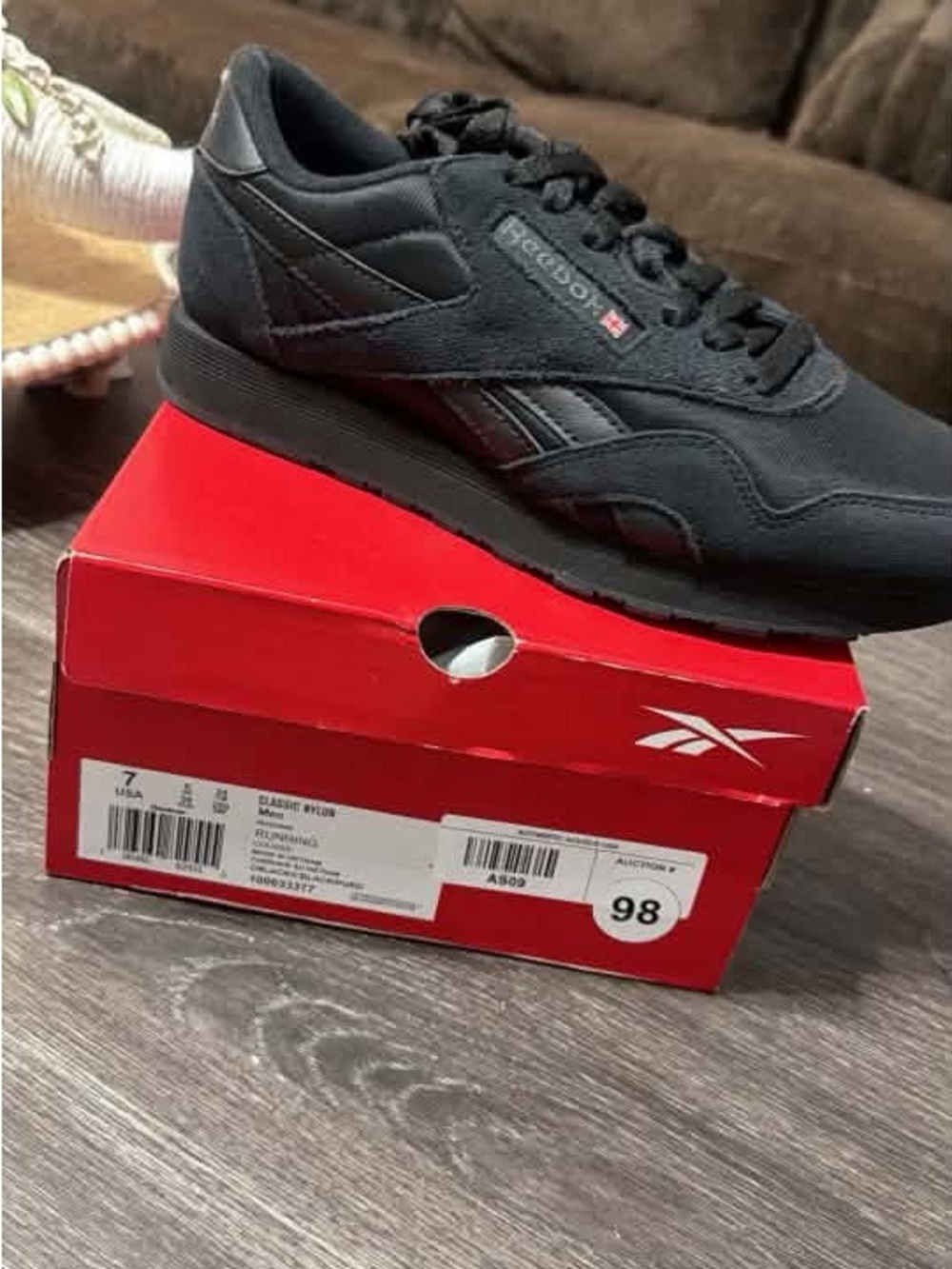 Reebok Black Low-Top Nylon Sneakers
